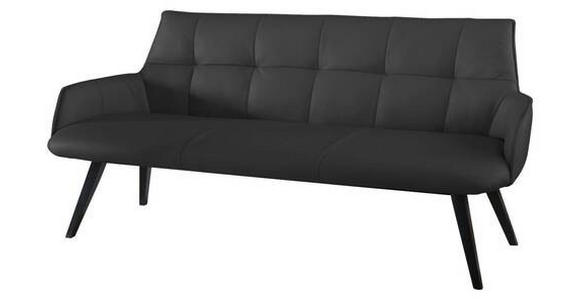 SITZBANK 160/89,5/64 cm in Schwarz - Schwarz, Design, Leder/Holz (160/89,5/64cm) - Novel