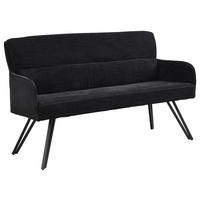 SITZBANK in Metall, Textil Schwarz  - Schwarz, MODERN, Textil/Metall (140/94/67cm) - MID.YOU