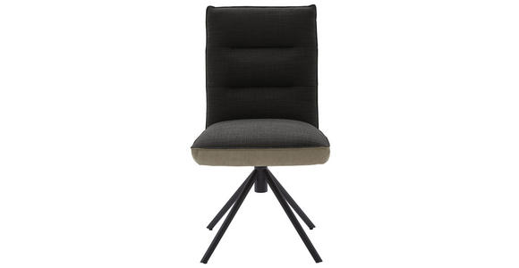 STUHL  Beinauswahl, Lederauswahl, Stoffauswahl, Typenauswahl, Sitzfläche 180° drehbar Flachgewebe  - Greige/Anthrazit, Design, Textil/Metall (49/93/59cm) - Dieter Knoll