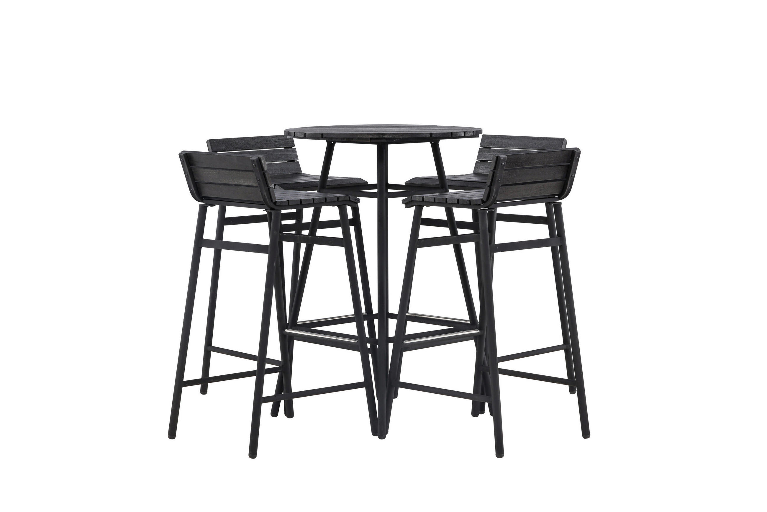 TRÄDGÅRDSBAR SET 5 delar    - svart, Modern, metall/trä (65/95cm) - Gardenson