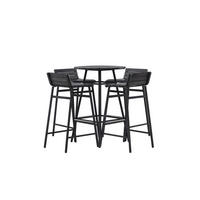 TRÄDGÅRDSBAR SET 5 delar    - svart, Modern, metall/trä (65/95cm) - Gardenson