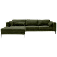 ECKSCHLAFSOFA in Mikrofaser Dunkelgrün  - Dunkelgrün/Schwarz, Modern, Textil (168/280cm) - Trendmanufaktur