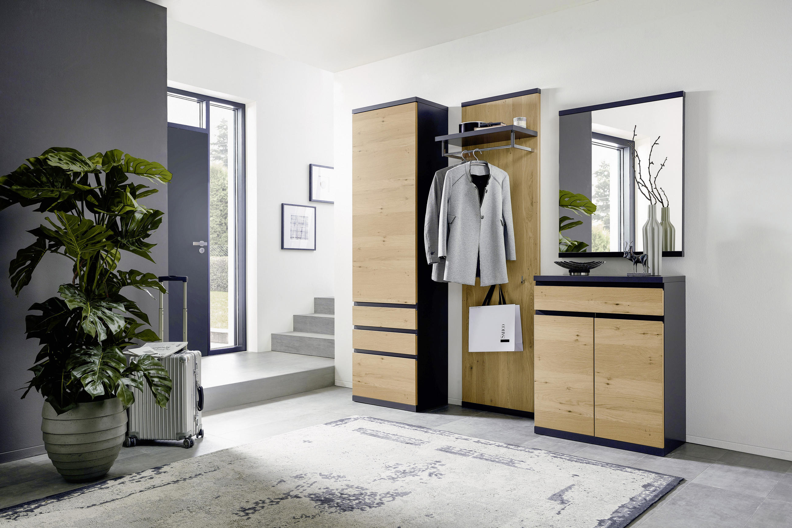 WANDSPIEGEL 75/94,6/4,4 cm  - Graphitfarben, Design, Glas/Holzwerkstoff (75/94,6/4,4cm) - Invivus