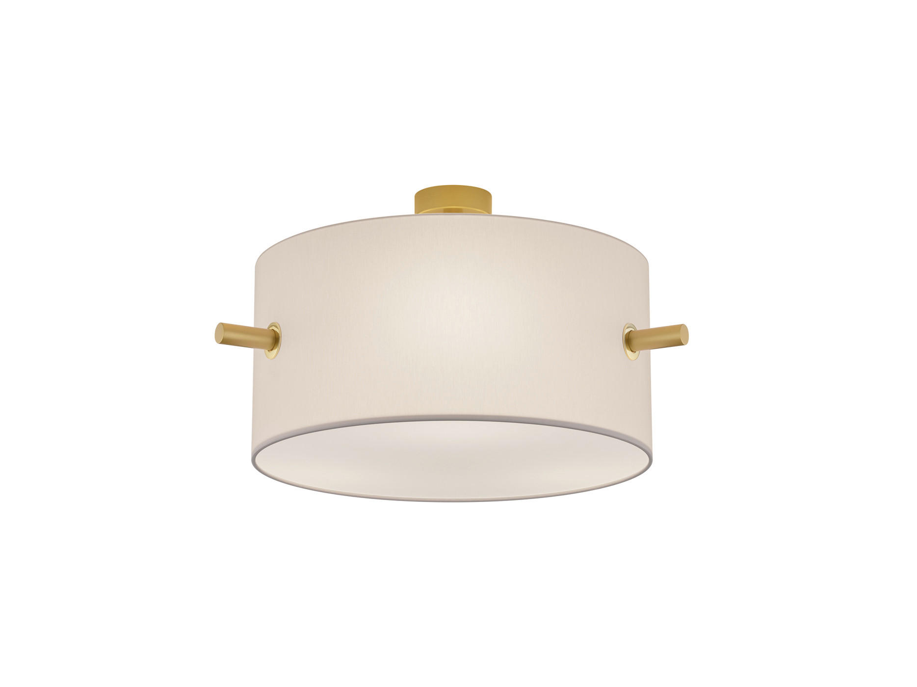 DECKENLEUCHTE CAMDEN 65,0/35,0 cm   - Messingfarben/Weiß, Basics, Textil/Metall (65,0/35,0cm) - Trio Leuchten