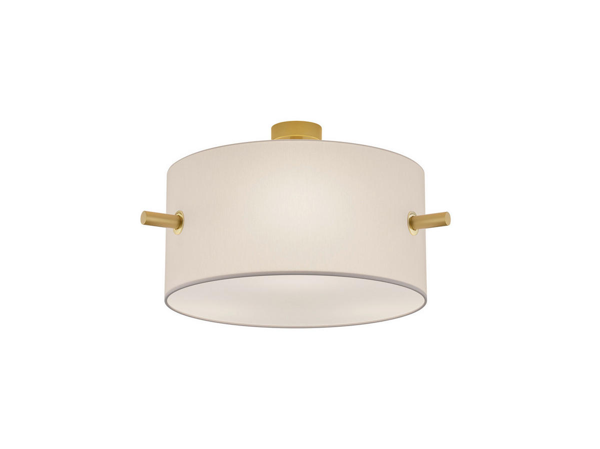 DECKENLEUCHTE  65,0/35,0 cm    - Messingfarben/Weiß, Basics, Textil/Metall (65,0/35,0cm) - Trio Leuchten