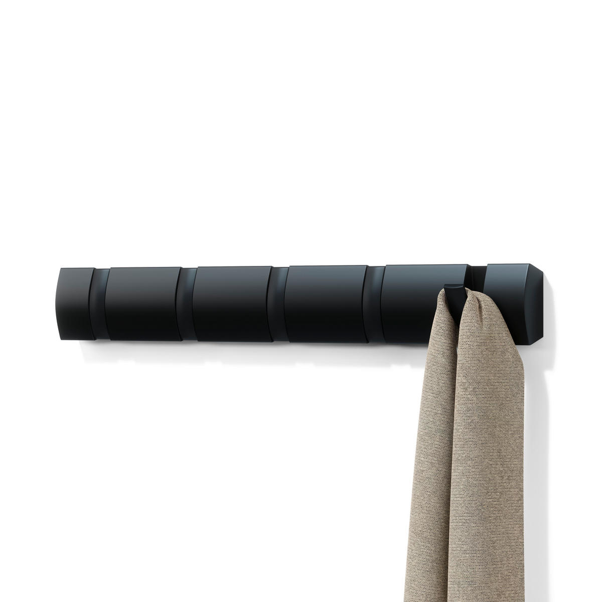 ZIDNI ČIVILUK  crna  drvo, plastika  - crna, Osnovno, drvo/plastika (51/6/3cm) - Umbra