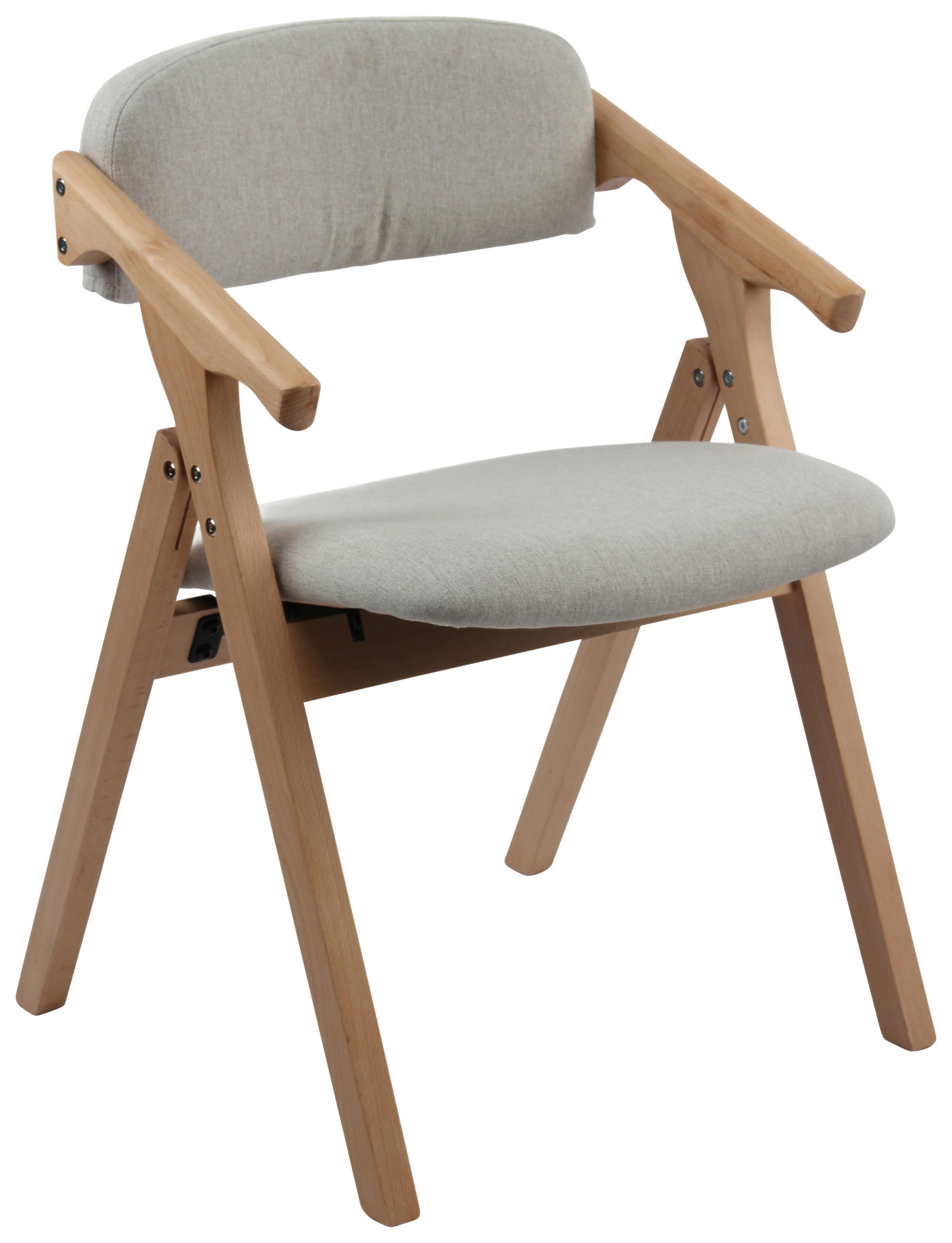 BESUCHERSTUHL  in Webstoff Creme  - Creme/Naturfarben, MODERN, Holz/Textil (53/78/47cm) - MID.YOU