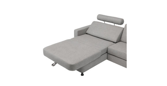 ECKSOFA in Webstoff Platinfarben  257/165 cm  - Platinfarben/Schwarz, Design, Kunststoff/Textil (257/165cm) - Xora