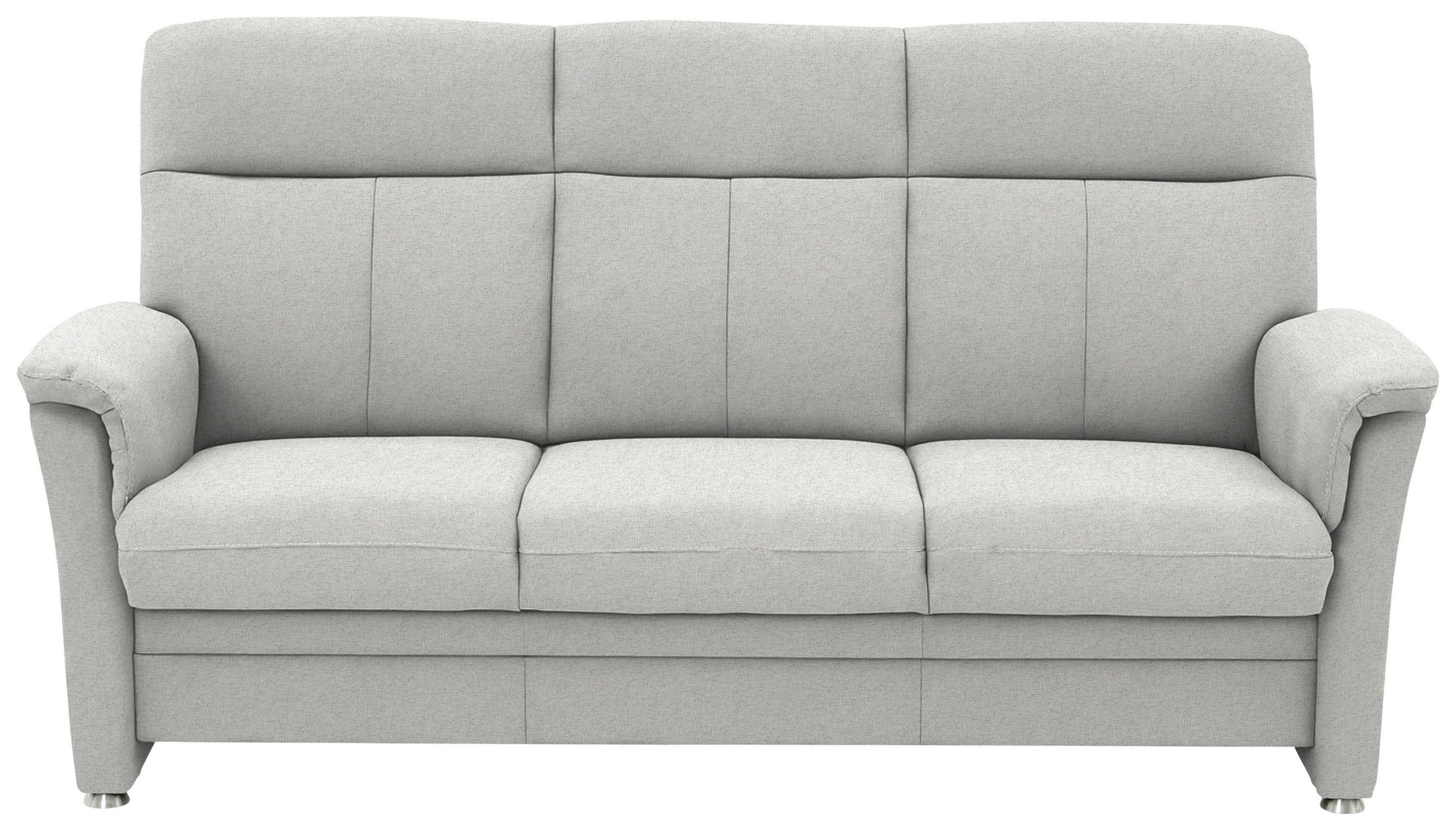3-SITZER-SOFA Flachgewebe Ecru  - Ecru/Alufarben, Konventionell, Textil/Metall (194/100/89cm) - Beldomo Comfort