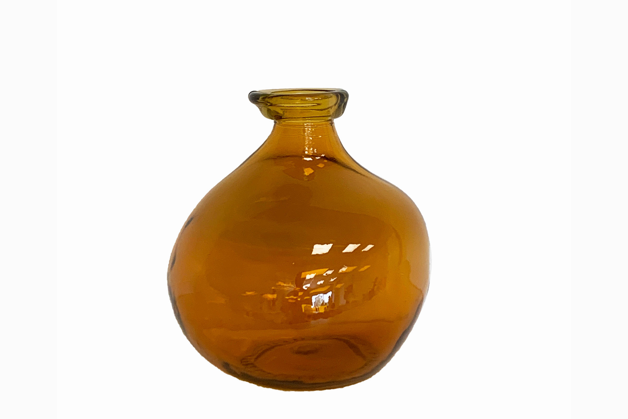 VÁZA, sklo, 18 cm - jantarové barvy, Basics, sklo (16/18cm)