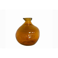 VÁZA, sklo, 18 cm - jantarové barvy, Basics, sklo (16/18cm)