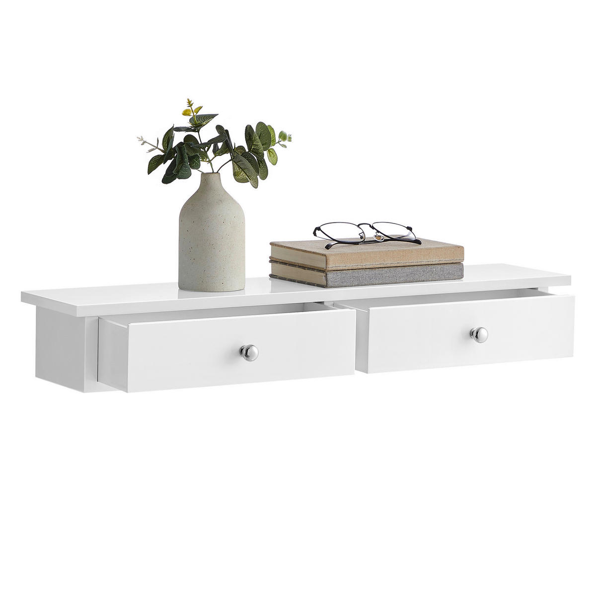 WANDREGAL 65/10/15 cm  - Chromfarben/Weiß, Trend, Holzwerkstoff/Metall (65/10/15cm) - Boxxx