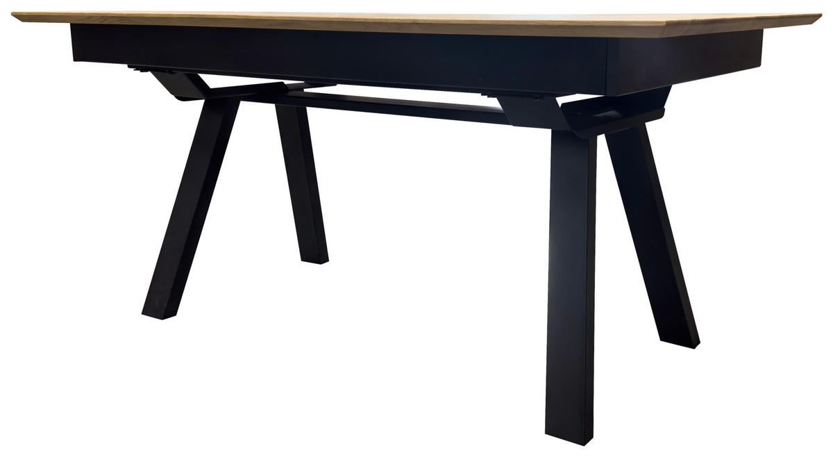 ESSTISCH in Holz 200/100/75 cm  - Schwarz/Braun, Natur, Holz/Metall (200/100/75cm) - Livetastic