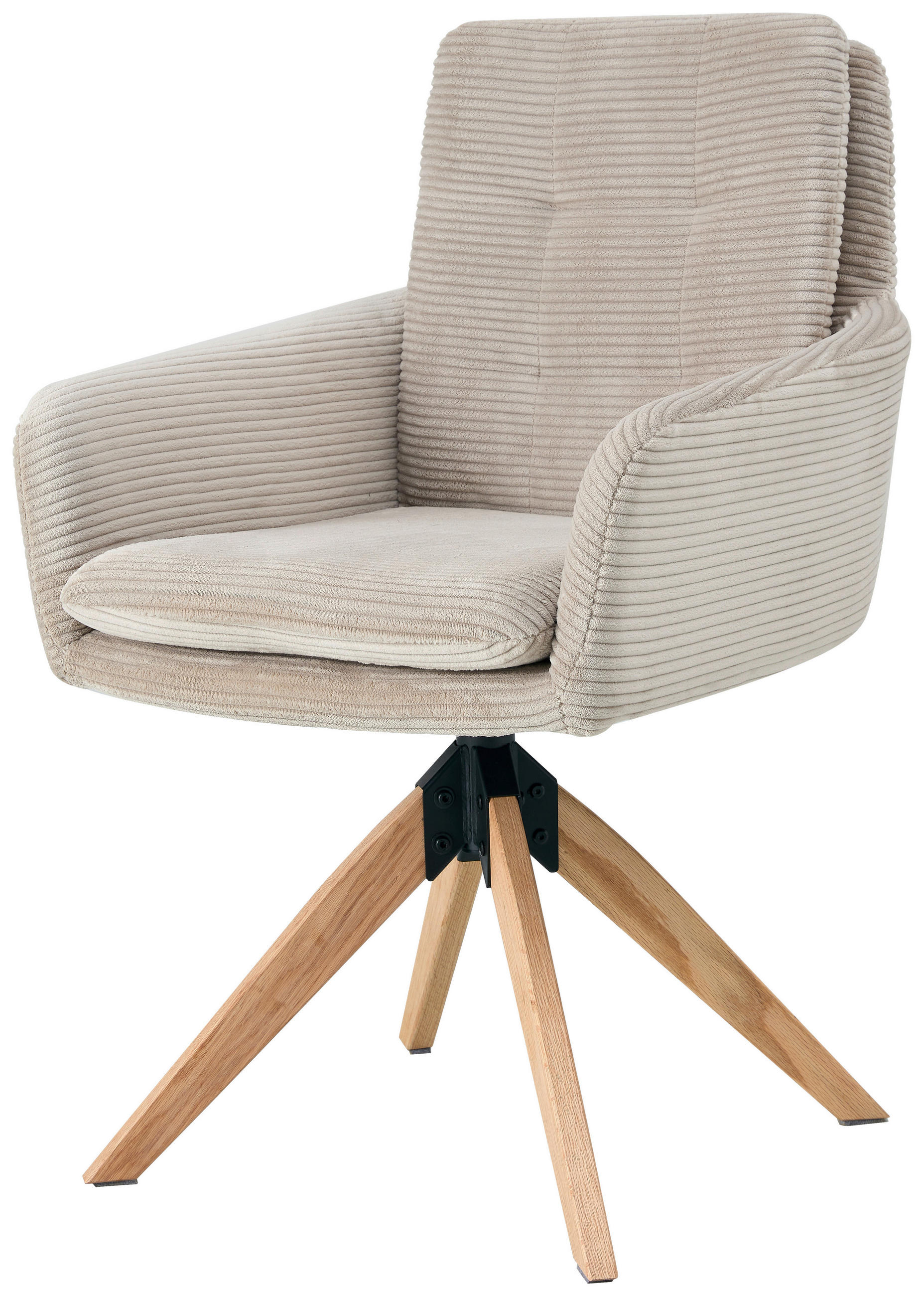 ARMLEHNSTUHL in Holz, Metall, Textil Taupe  - Taupe/Naturfarben, KONVENTIONELL, Holz/Textil (60/93/65,5cm) - Livetastic