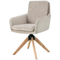 ARMLEHNSTUHL in Holz, Metall, Textil Taupe  - Taupe/Naturfarben, KONVENTIONELL, Holz/Textil (60/93/65,5cm) - Livetastic