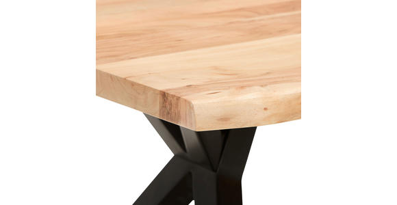COUCHTISCH Akazie massiv 115/70/45 cm rechteckig Akaziefarben  - Schwarz/Akaziefarben, LIFESTYLE, Holz/Metall (115/70/45cm) - Landscape