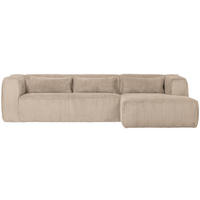 ECKSOFA Bean Sandfarben gerippt  - Sandfarben/Schwarz, Design, Kunststoff/Textil (305/175cm) - Livetastic