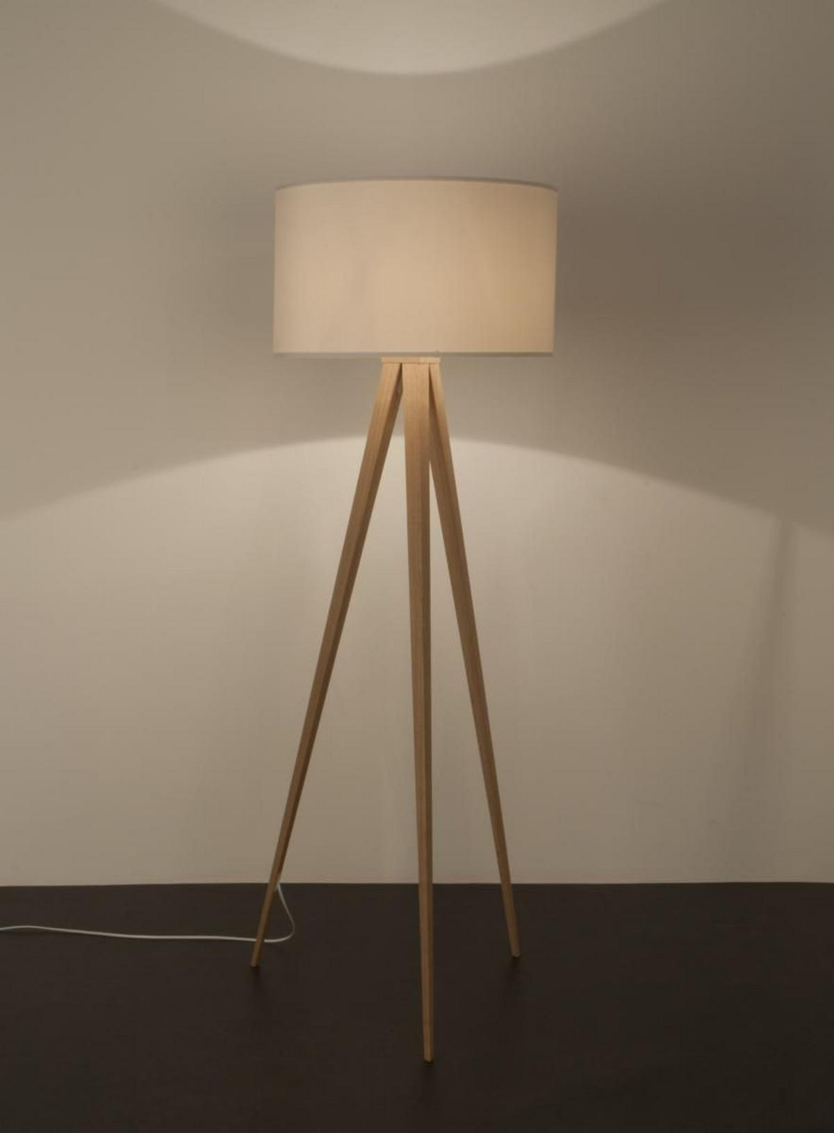 STEHLEUCHTE 50/157 cm    - Eichefarben/Weiß, KONVENTIONELL, Holz/Textil (50/157cm) - Zuiver