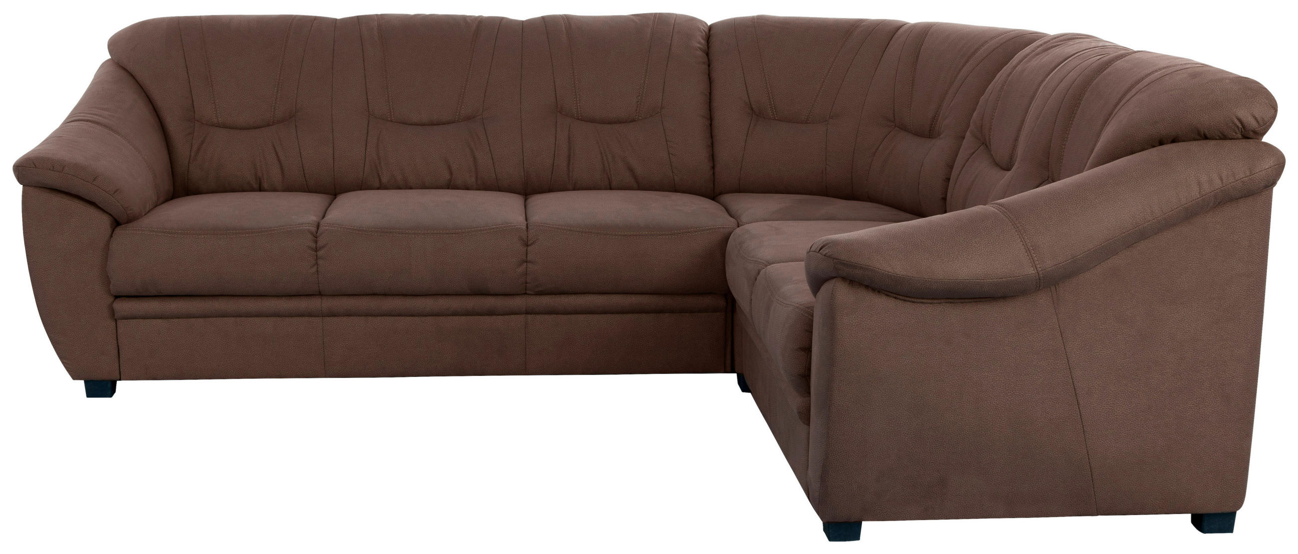 ECKSOFA in Flachgewebe Braun  - Schwarz/Braun, Konventionell, Kunststoff/Textil (264/215cm) - Sit & More