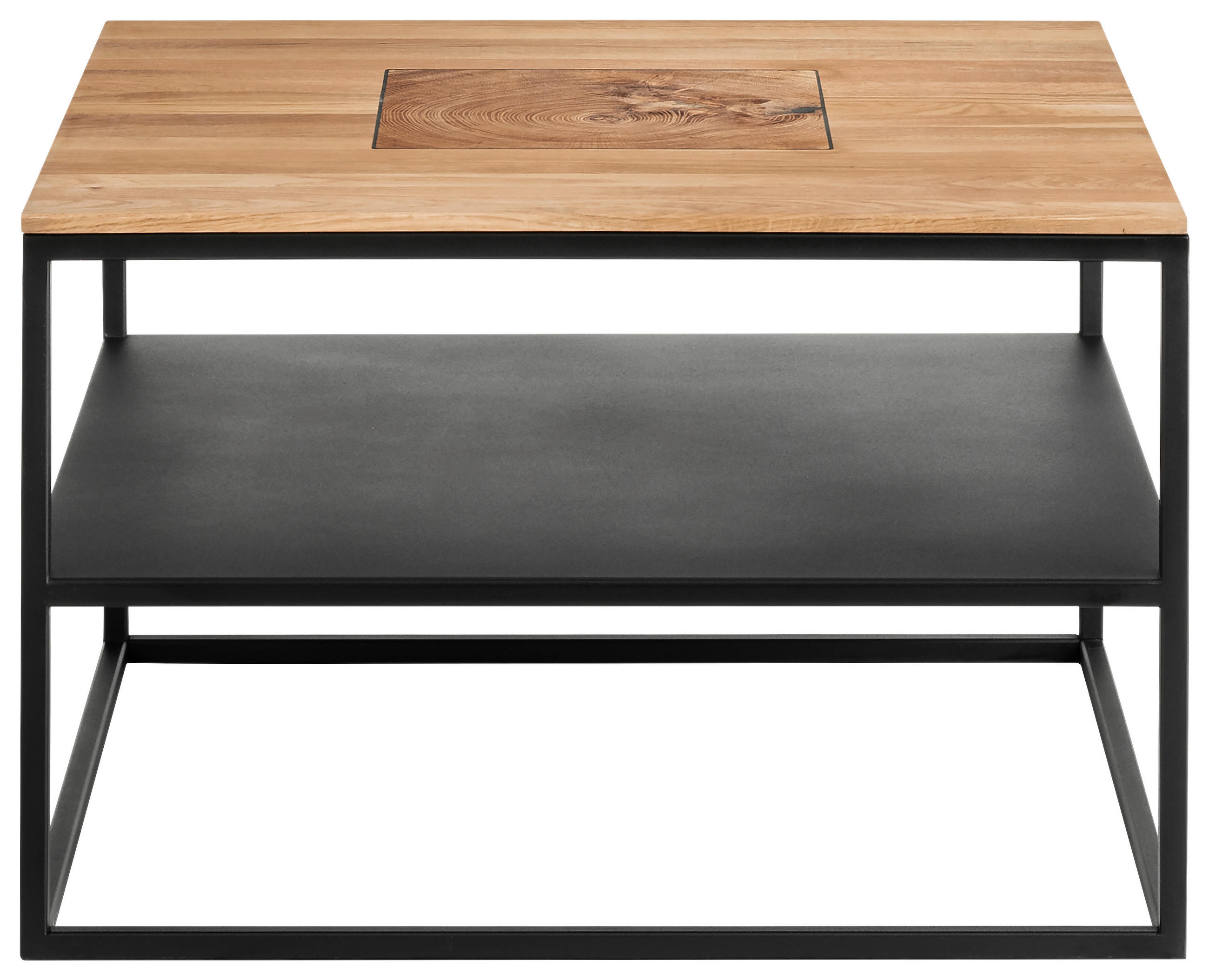 COUCHTISCH Metall 65/65/41,5 cm  - Wildeiche/Schwarz, Design, Holz/Metall (65/65/41,5cm) - Johann Jakob