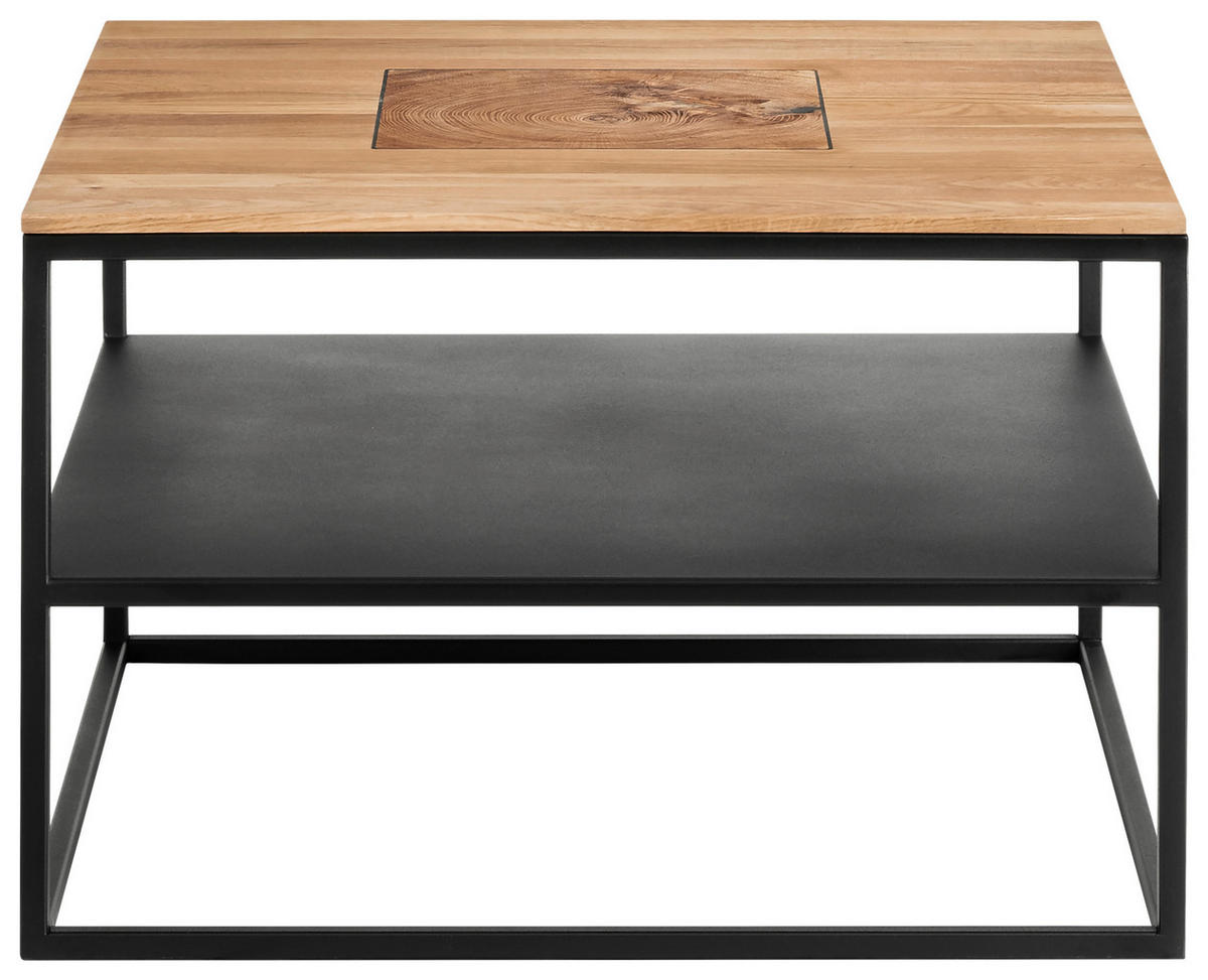 COUCHTISCH 65/65/41,5 cm quadratisch Schwarz, Wildeiche  - Wildeiche/Schwarz, Design, Holz/Metall (65/65/41,5cm) - Johann Jakob