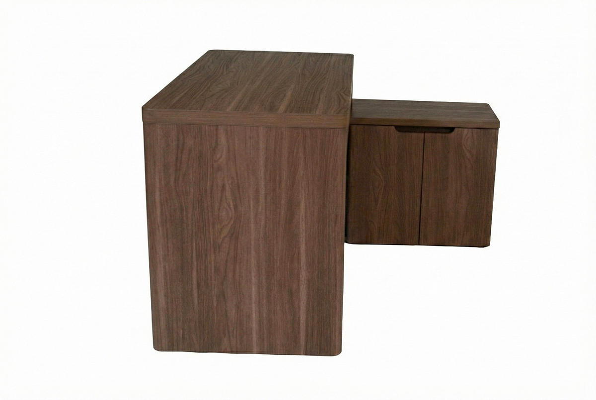 ECKSCHREIBTISCH 140/118/76 cm Walnussfarben Kabeldurchlass, Stauraum, seitenverkehrt montierbar, in verschiedenen Holz-Dekoren erhältlich  - Eichefarben/Walnussfarben, MODERN, Holzwerkstoff (140/118/76cm) - MID.YOU