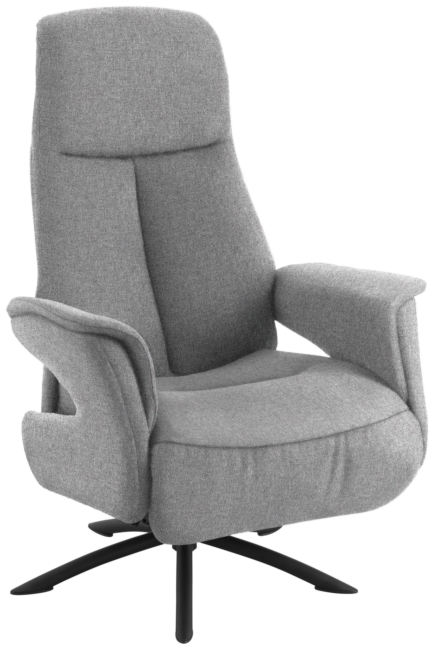 RELAXSESSEL in Textil Grau  - Schwarz/Grau, Design, Textil/Metall (73/108/86cm) - Welnova