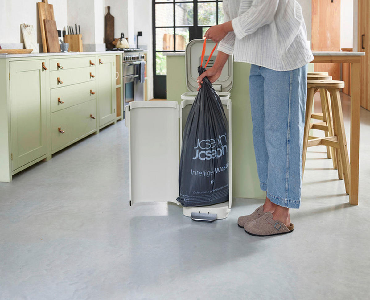 KOŠ ZA SMETI - siva, Basics, kovina (28/68,4/39,8cm) - Joseph Joseph