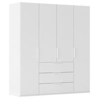 DREHTÜRENSCHRANK 201/223/61 cm,  in Weiß, 4 Tür(en)  - Weiß, Basics, Holzwerkstoff/Metall (201/223/61cm) - Novel