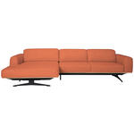 ECKSOFA in Struktur Orange  - Eichefarben/Schwarz, Design, Holz/Textil (163/305cm) - Novel