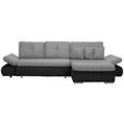 ECKSOFA in Webstoff Anthrazit, Hellgrau  - Chromfarben/Anthrazit, Design, Kunststoff/Textil (302/187cm) - Carryhome