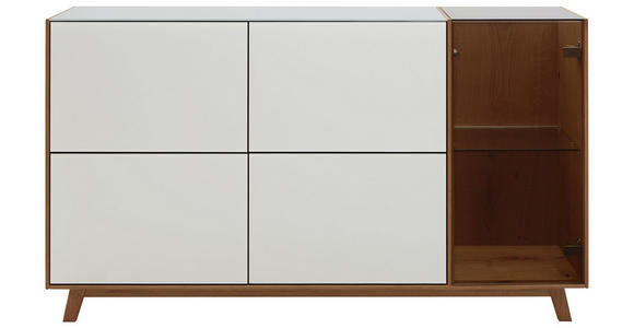 SIDEBOARD 164/92/40 cm - Eichefarben/Weiß, Natur, Glas/Holz (164/92/40cm) - Dieter Knoll