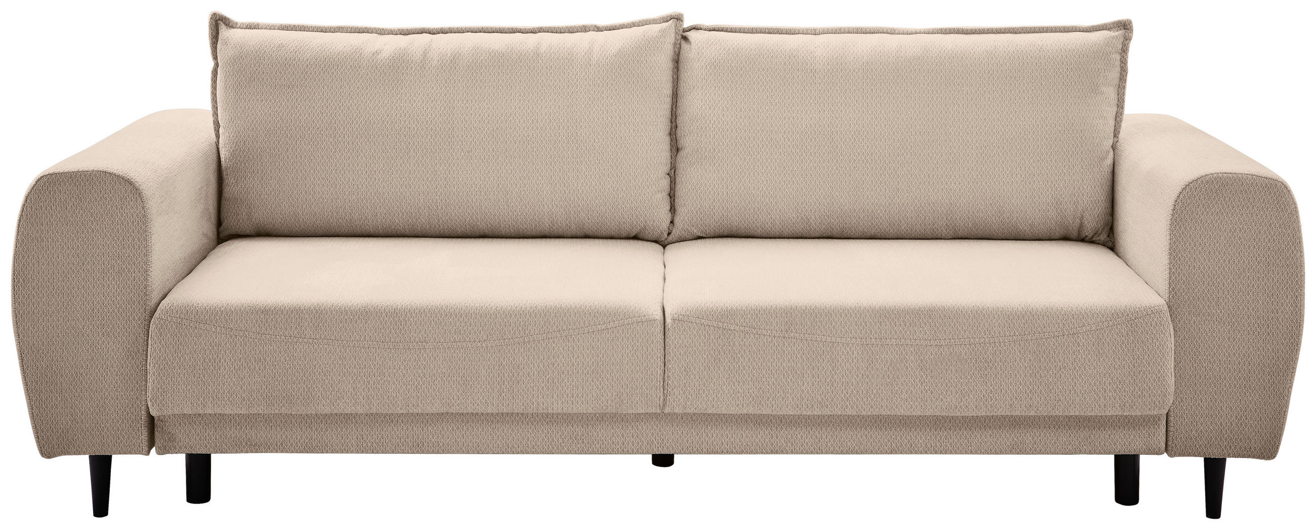 SCHLAFSOFA Chenille Beige  - Beige/Schwarz, Konventionell, Holz/Textil (245/85/92cm) - Livetastic