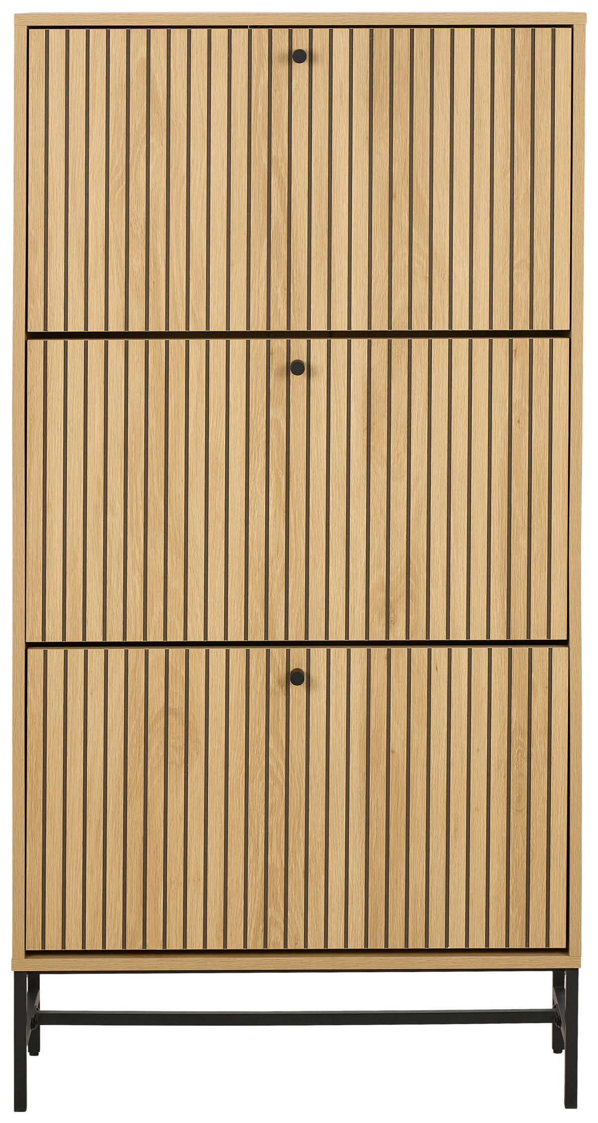 OMARA Z LOPUTAMI ZA ČEVLJE furnirano naravne barve, črna - črna/naravne barve, Design, kovina/leseni material (71,6/140,4/25cm) - MID.YOU