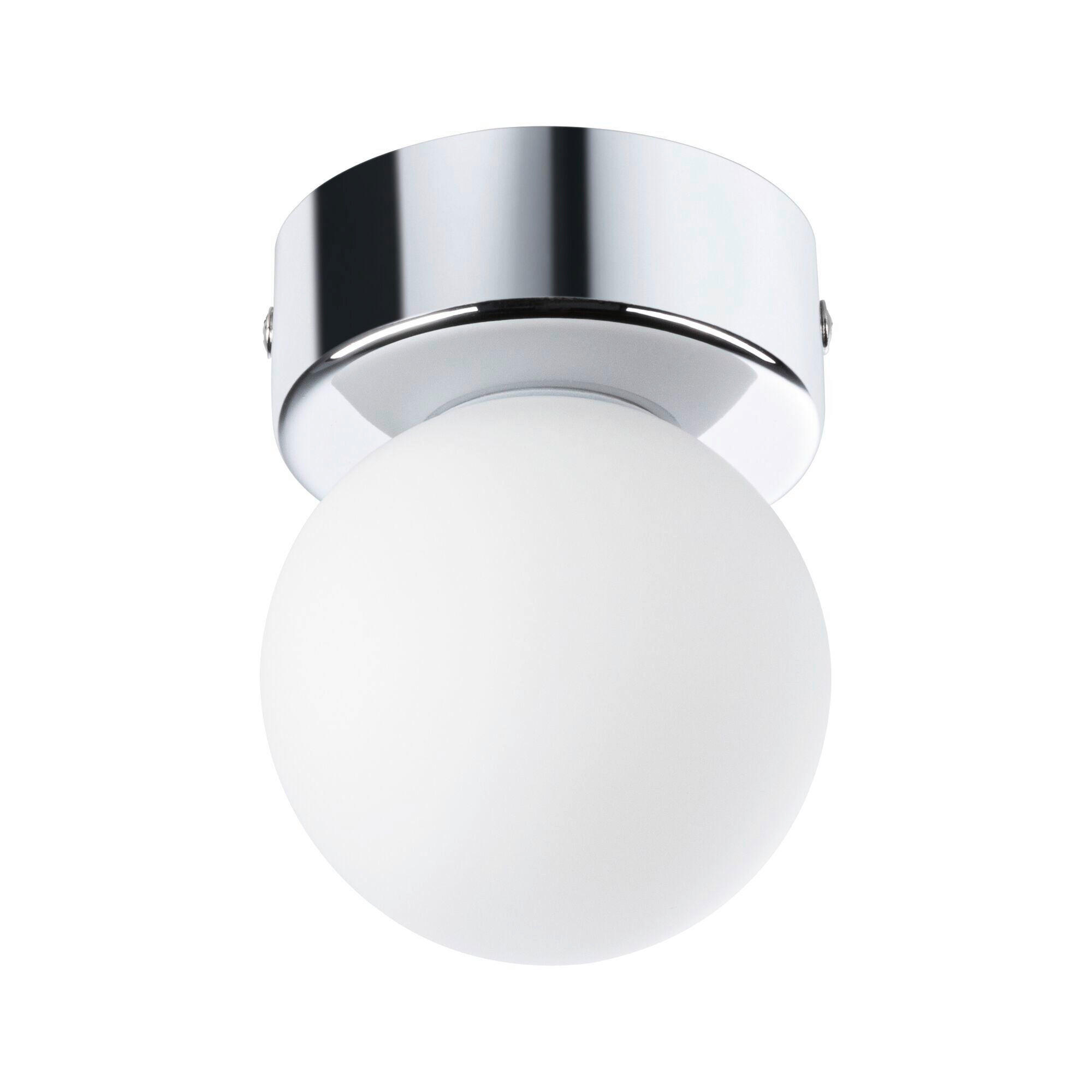 BADEZIMMER-DECKENLEUCHTE Gove 8,0/10,6 cm   - Chromfarben/Weiß, Basics, Glas/Metall (8,0/10,6cm) - Paulmann