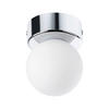 BADEZIMMER-DECKENLEUCHTE Gove 8,0/10,6 cm   - Chromfarben/Weiß, Basics, Glas/Metall (8,0/10,6cm) - Paulmann
