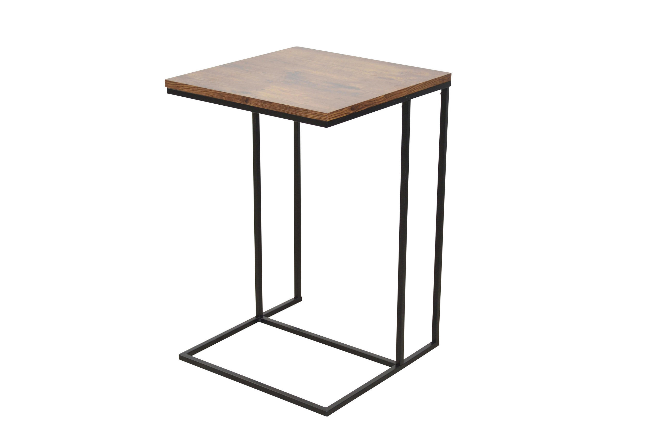 BEISTELLTISCH 40/40/60 cm Braun quadratisch  - Schwarz/Braun, Design, Holzwerkstoff/Metall (40/40/60cm) - MID.YOU