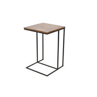 BEISTELLTISCH 40/40/60 cm Braun quadratisch  - Schwarz/Braun, Design, Holzwerkstoff/Metall (40/40/60cm) - MID.YOU