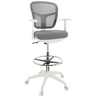 OTOČNÁ ŽIDLE, síťovina, plochá tkanina, šedá, bílá - šedá/bílá, Basics, textil/plast (68/115/55cm) - MID.YOU