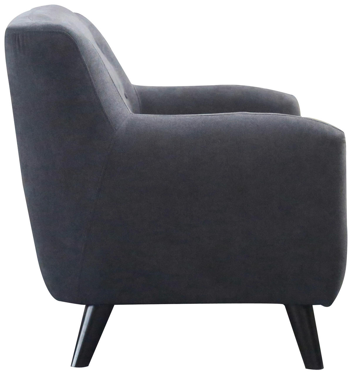 2-SITZER-SOFA in Mikrofaser Schwarz, Dunkelgrau  - Dunkelgrau/Schwarz, MODERN, Holz/Textil (134/82/80,5cm) - Luca Bessoni