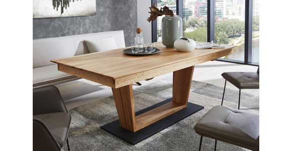 ESSTISCH Eiche Hartholz, massiv rechteckig Eichefarben, Schwarz - Eichefarben/Schwarz, KONVENTIONELL, Holz (200/100/75cm) - Dieter Knoll