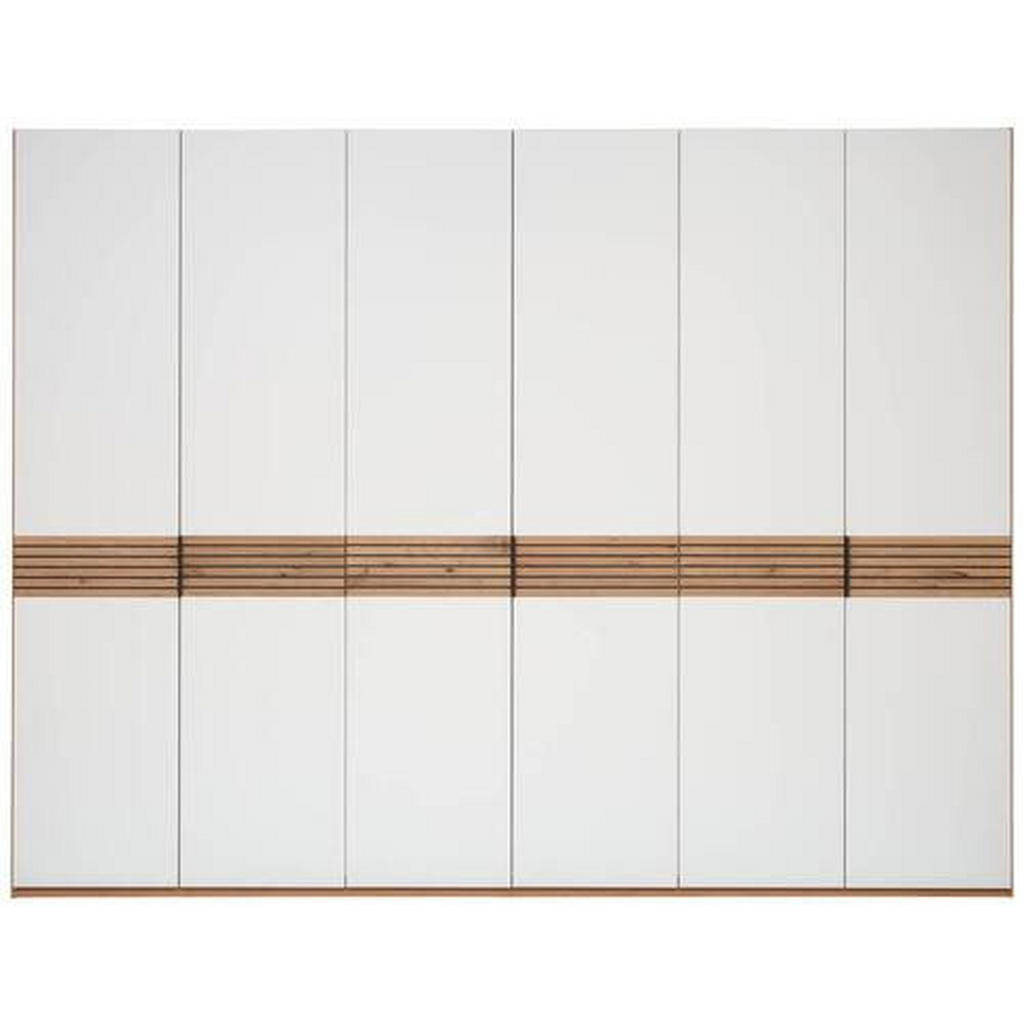 Thumbnail - Dieter Knoll Drehtürenschrank Gala, Weiß, Eiche, Holzwerkstoff, Balkeneiche, furniert, 6 Fächer, 300x230x60 cm, Goldenes...