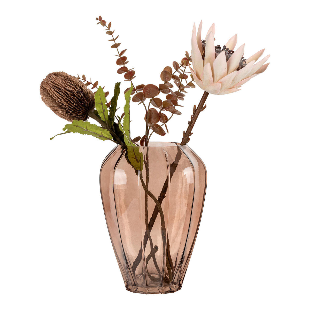 VASE 29 cm  - Braun, Design, Glas (22/29/22cm)