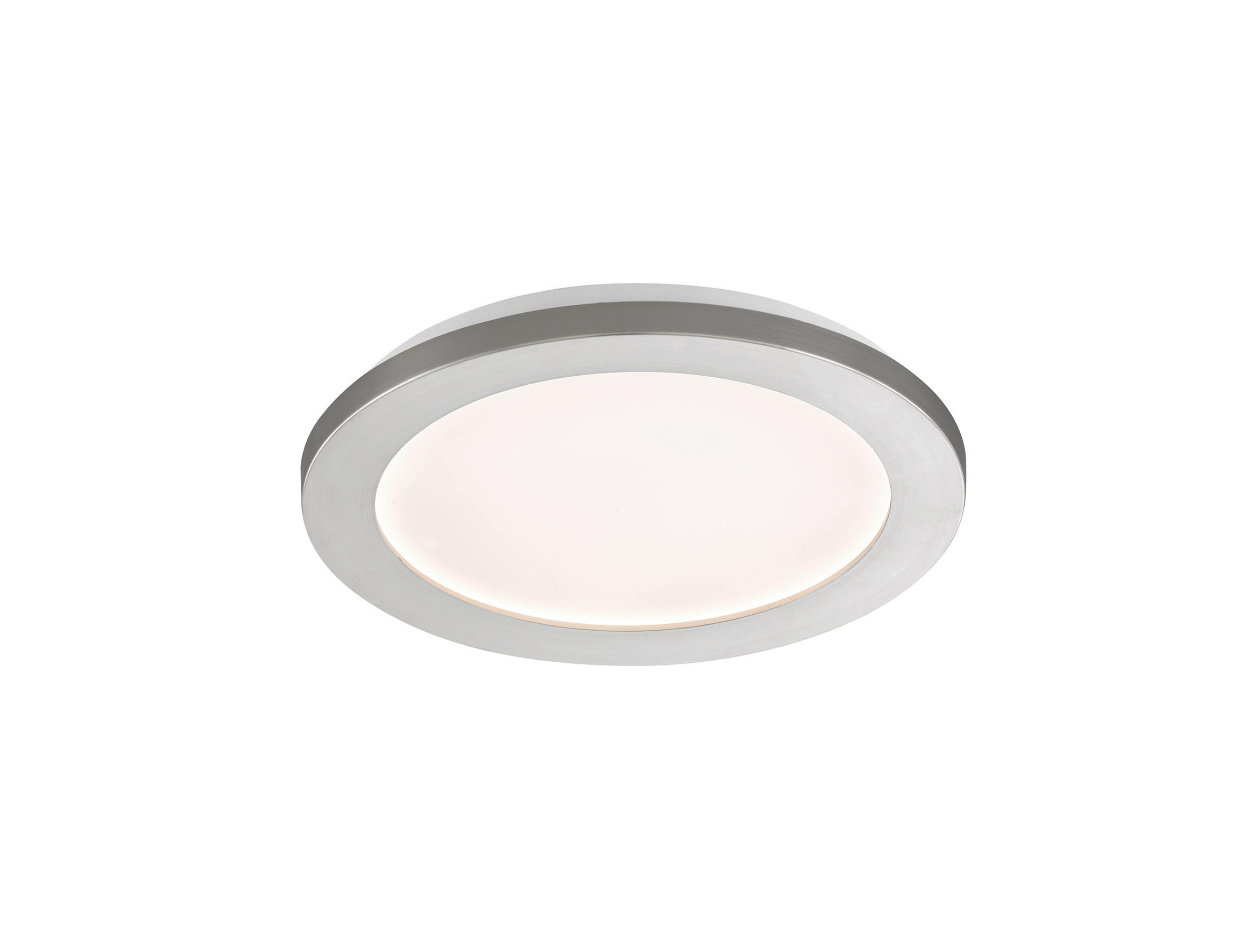 LED-DECKENLEUCHTE Gotland 22 cm  - Weiß/Nickelfarben, Basics, Glas/Kunststoff (22cm) - Fischer & Honsel