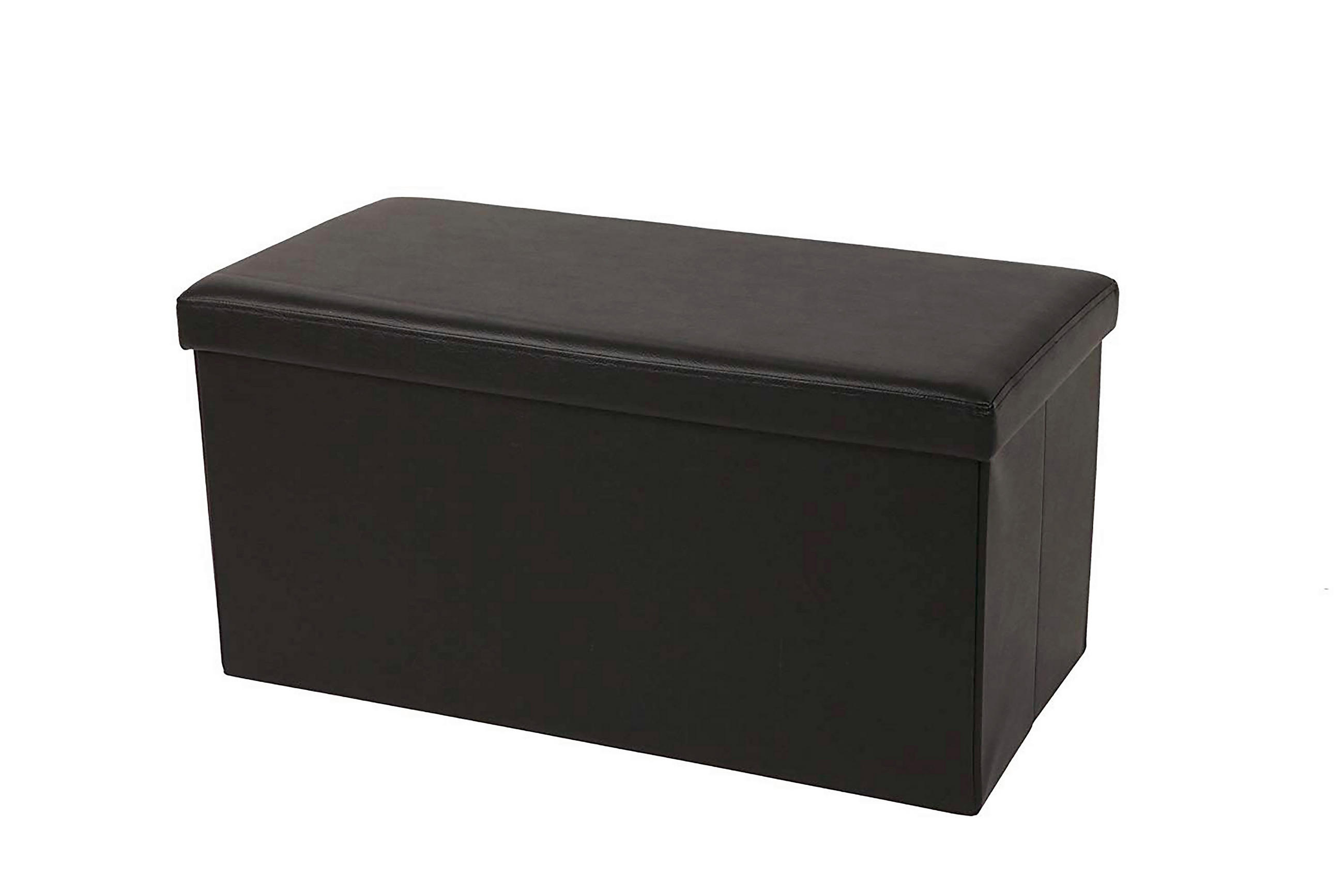 Sitztruhe Seatbox Schwarz L: 76 cm Lederlook mit Stauraum
