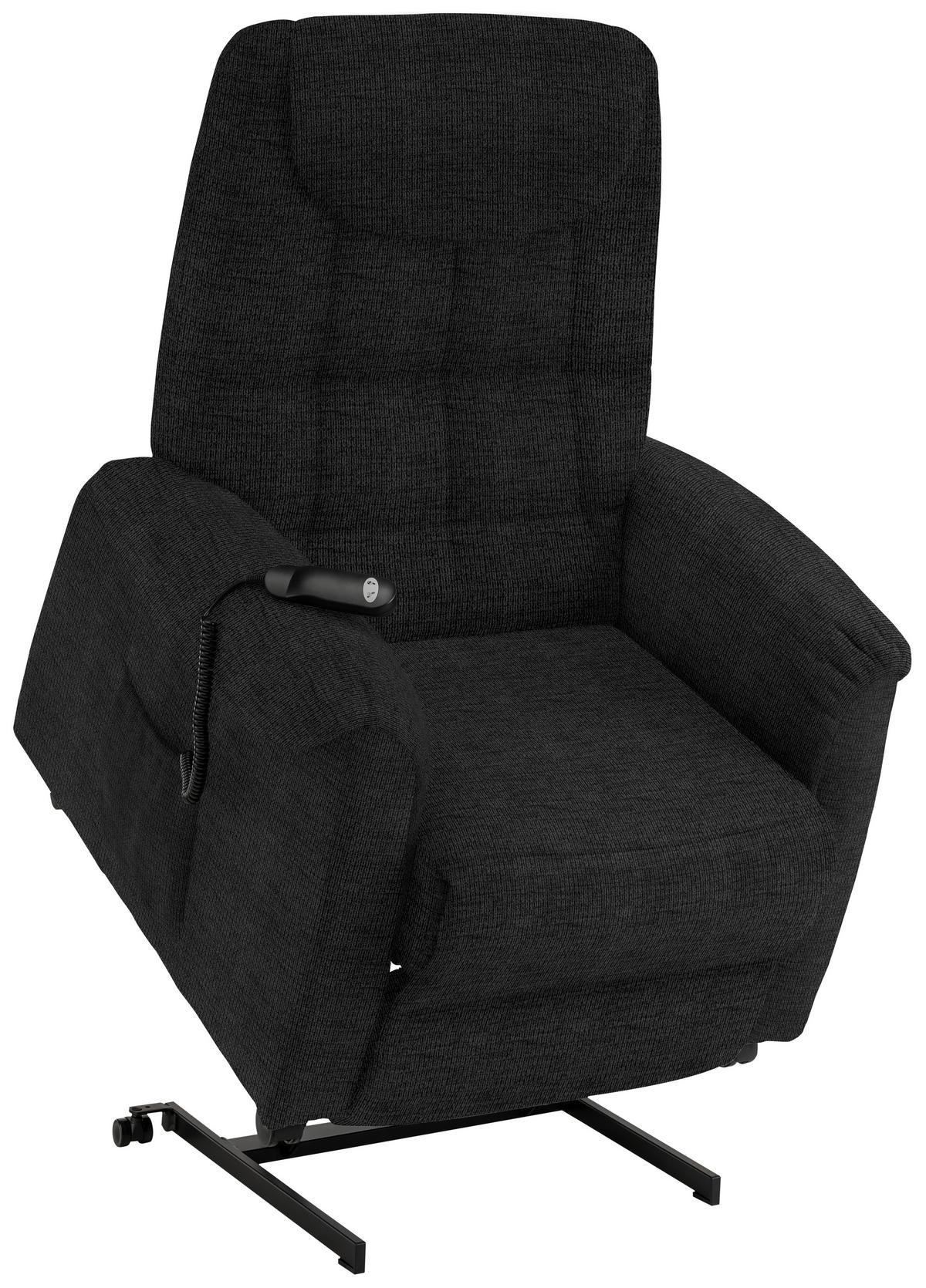 FERNSEHSESSEL in Mikrofaser Graphitfarben  - Schwarz/Graphitfarben, Konventionell, Kunststoff/Textil (83/113/92cm) - Xora