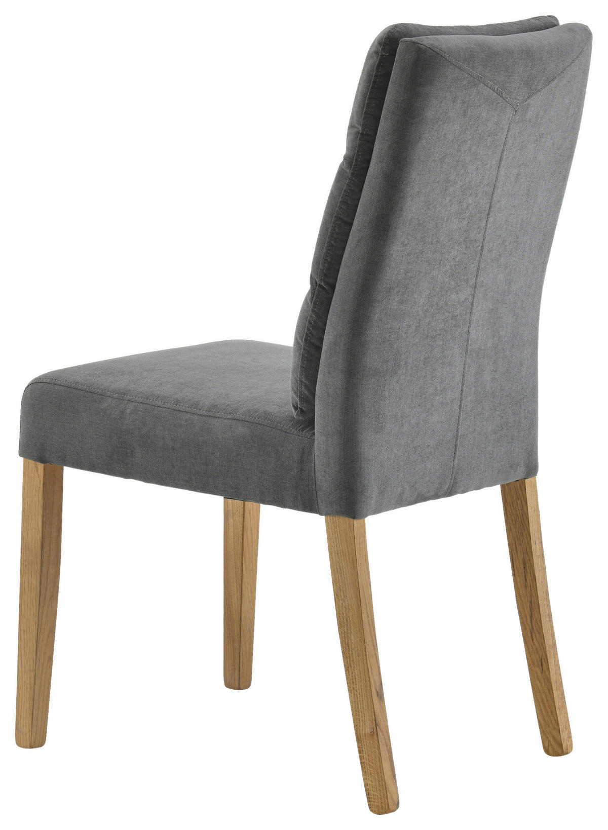 STUHL Webstoff Eichefarben, Dunkelgrau Eiche massiv  - Eichefarben/Dunkelgrau, KONVENTIONELL, Holz/Textil (47/95/64cm) - Cantus