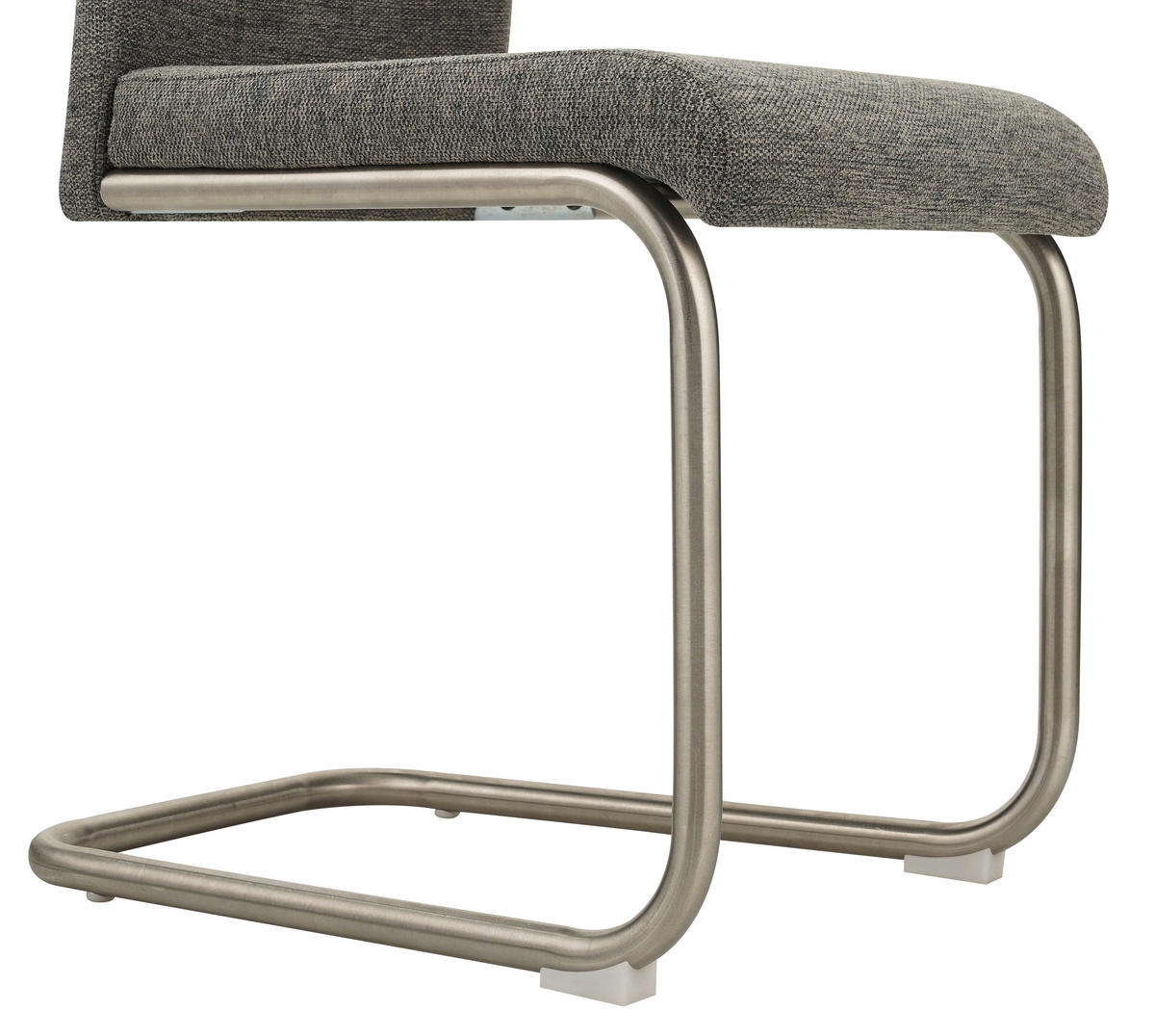 NIHAJNI STOL, kovina, tekstil siva, barve nerjavečega jekla  - barve nerjavečega jekla/siva, Design, kovina/tekstil (44/98,5/57,5cm) - Xora
