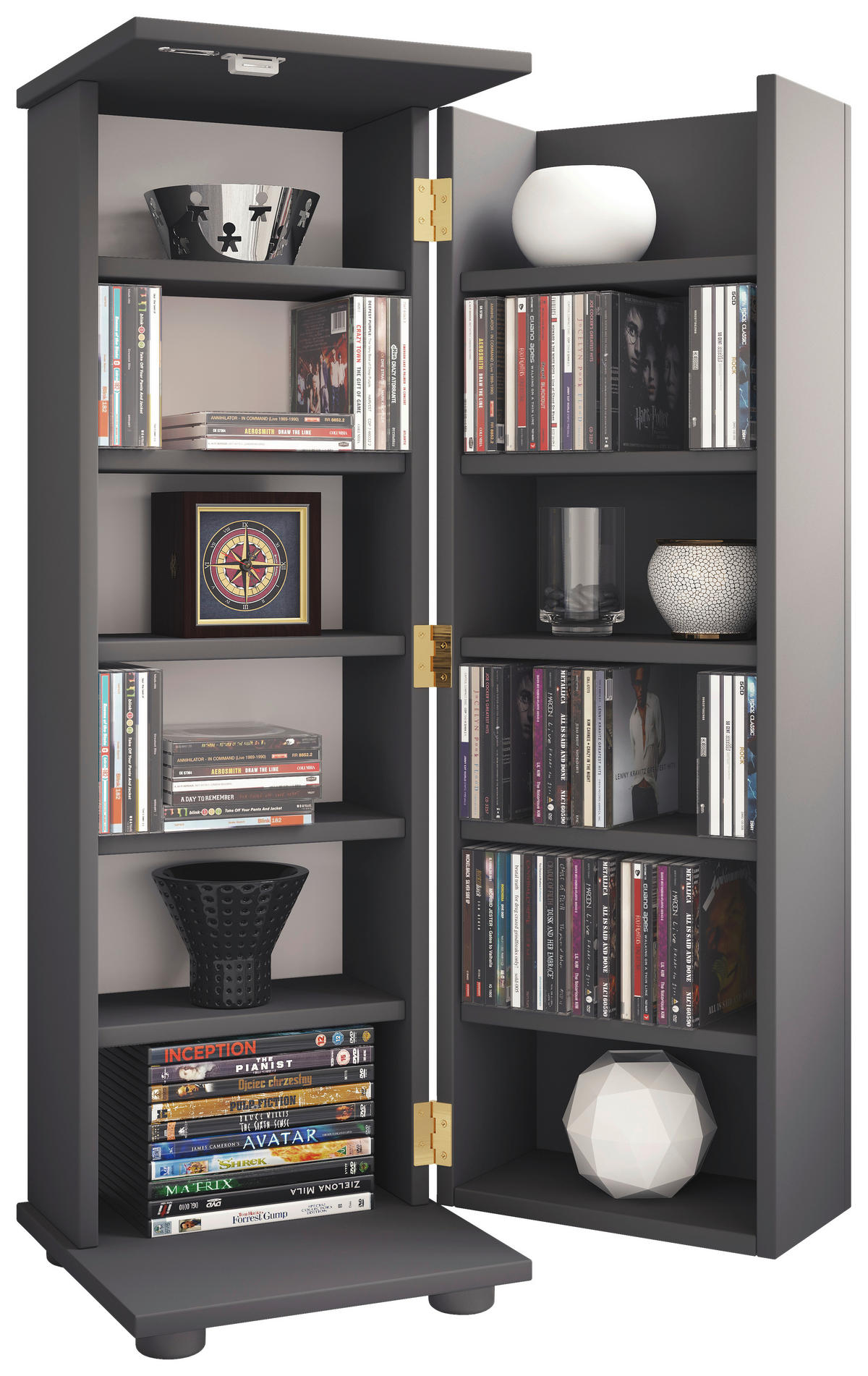 CD-REGAL Anthrazit  - Anthrazit/Schwarz, Design, Holzwerkstoff/Kunststoff (31/93/31cm) - MID.YOU