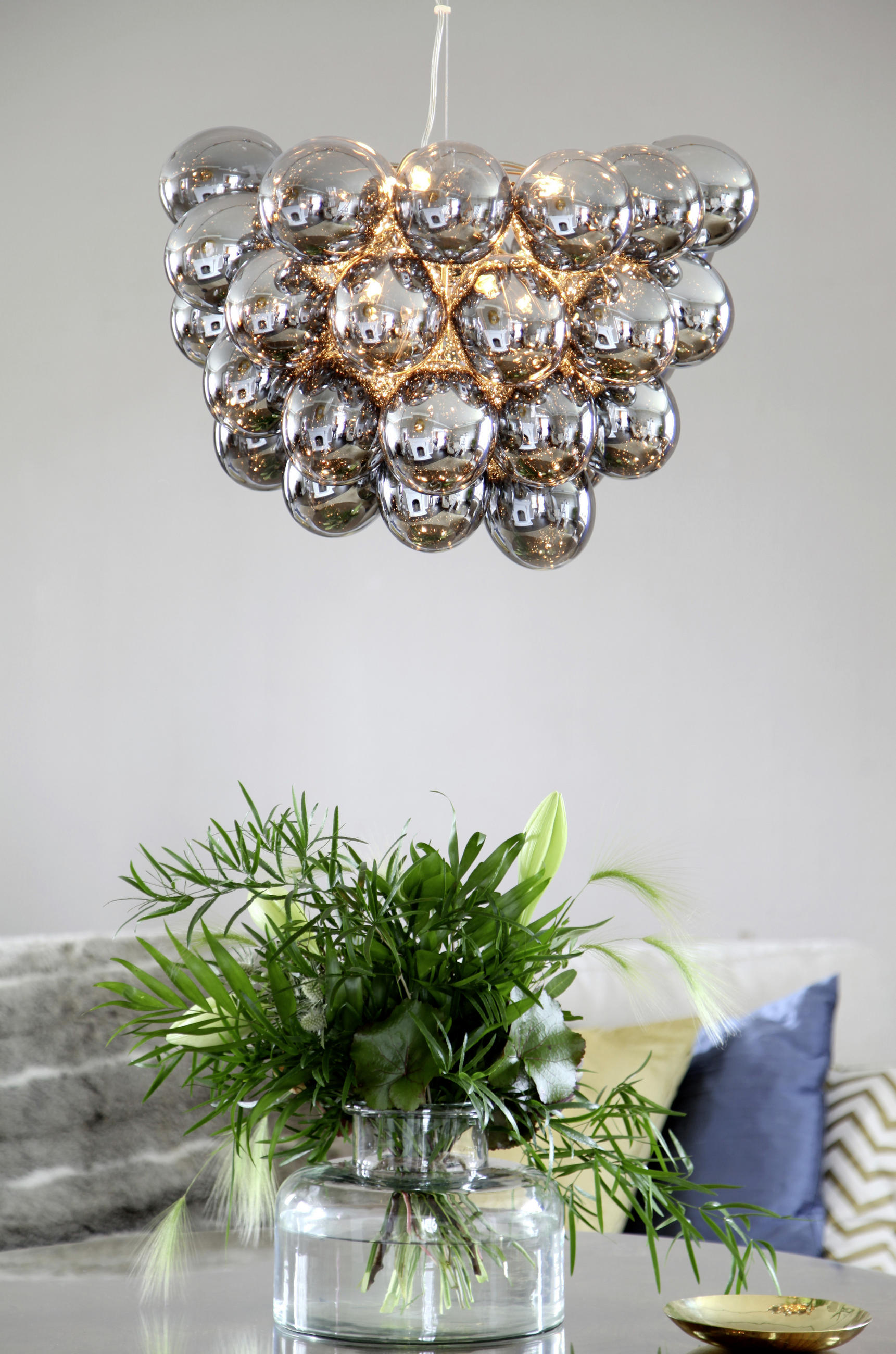 HÄNGELEUCHTE Gross 50/144 cm   - Grau, Design, Glas (50/144cm) - By Rydéns